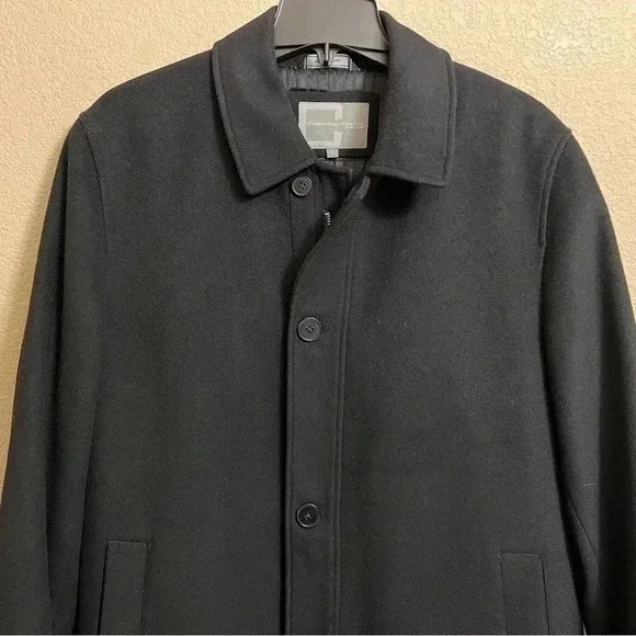 Cardinal of Canada Mens Jacket Medium Black Wool Blend Quilted Full Zip Overcoat - Picture 4 of 16